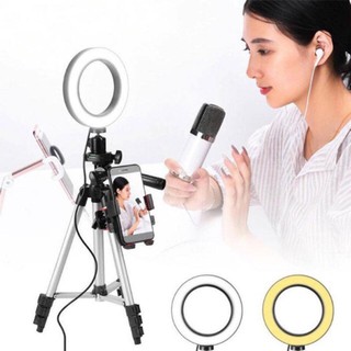 10”/26CM Selfie Ring Light Tripod Photo Studio Photography Dimmable W/ Phone Holder and 3110 Tripod