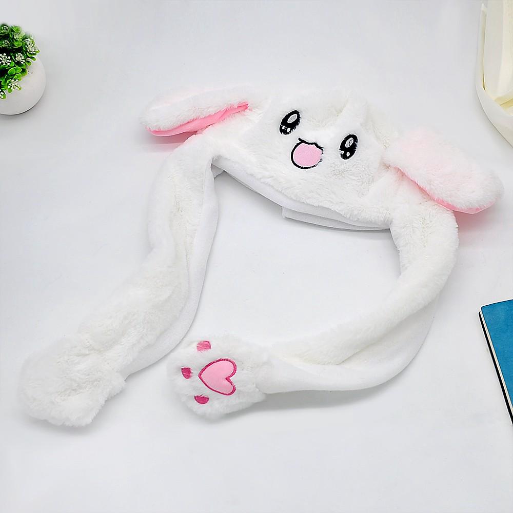 Rabbit Pinching Ears Hat PikachuMove Airbag Magnet Plush Cap (7)