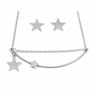 Mio Mio by Silverworks Star Pendant Necklace with Earrings - Fashion Accessory for Women X3160