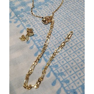 [Set-150] 3in1 Gold Plated Necklace, Earrings & Bracelet