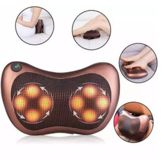 MultiFunction Car Home 12V/220V Massage Pillow Massager Massage Pillow with Car Adapter and 8 Heated