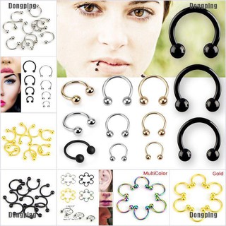 【COD】10PCS Stainless Steel Horseshoe Bar Lip Nose Septum Ear Ring Stud Piercing Set