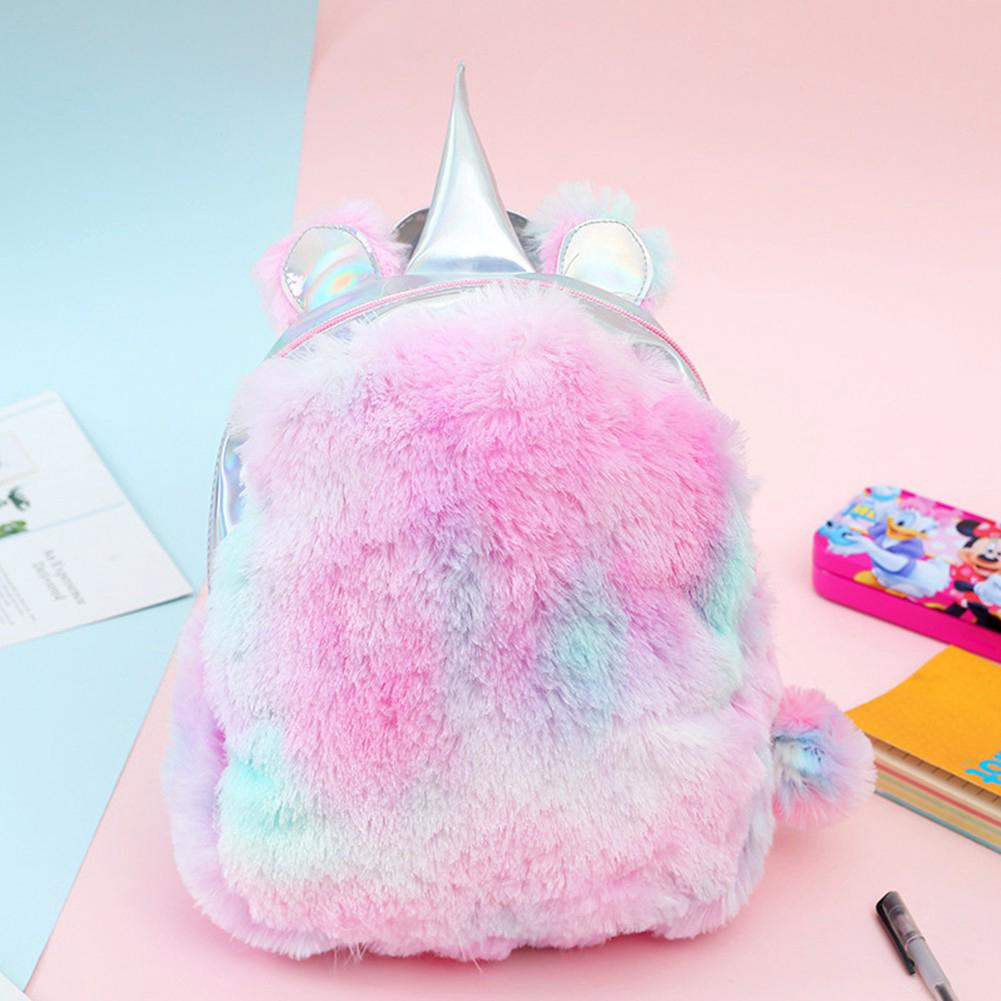 Unicorn Plush Backpack Laser Hologram Girl Casual Bag