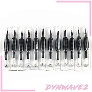 [DYNWAVE2] 12PCS Disposable Tattoo Machine Tubes 3/4\" Grips Tips with Needles Black