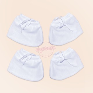 babies✕Lucky CJ Infant / Baby Newborn White Cotton Booties