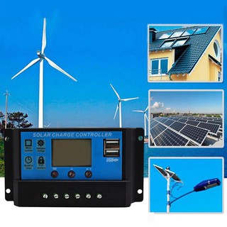 SL10A 12V 24V LCD Display PWM Solar Charge Controller Dual USB Solar Panel Charger