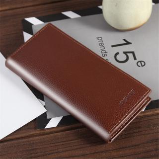Men Pu Leather Wallet Oil Leather Style Clutch Bag Long Section Bi Fold Coin Clip Card Package