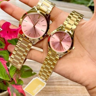 In stock watch Mk Slimrunway Gold Pink Dial Couple Watches ( Per Each Price )