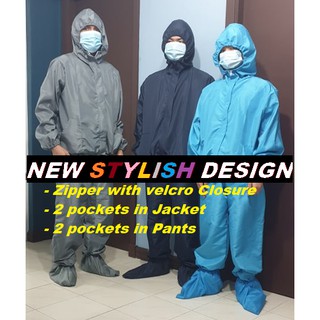 PPE 2 PC Jacket & Pants Microfiber Water Repellent with Pockets - Small, Free-size