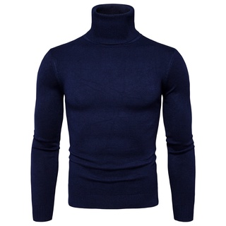 Mens Turtleneck Winter Warm Sweater Men pullover sweater Solid Knitted Mens Sweaters Casual Male Dou