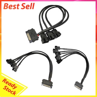 PC Fan Splitter Power Cable SATA to 4Pin Cooler Cooling Fan Extension Power Cord
