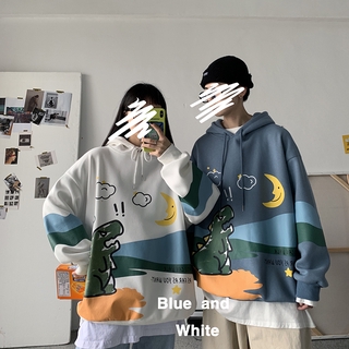 Fashion Unisex Hoodie Japanese Graffiti Cartoon Pattern Sweatshirt Loose Hip Hop Streetwear Style Fall Winter Casual Top Couple Jacket