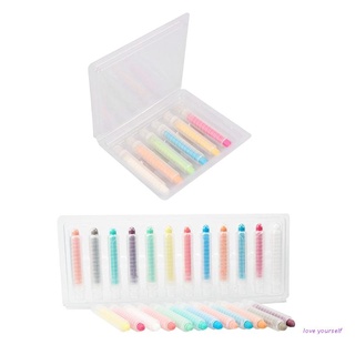 ❤~ 12Pcs/Pack Refillable Adjustable Colored Chalk Pen Dustless Chalk Non-Toxic Colored Chalk for Chalkboard School Office