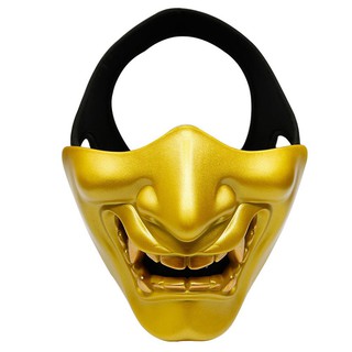 Halloween Costume Cosplay Tooth Decay Evil Demon Kabuki Samurai Half Cover Mask Party Scary Decor LI