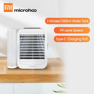 Xiaomi Microhoo USB Air Conditioner Fan 99 Speed Touch Screen 3 In 1 Mini Water Personal Cooling Fan