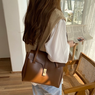 Large Capacity Tote Bag Vintage Women Shoulder Bags Fashion Korean Kelly Bags PU Leather Handbags Baguette Bags