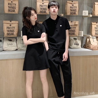 couple shirt✚▫Sweethearts outfit sundress French institute wind ins couple model of popular logo pol