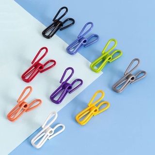 Set Of 6pcs Clothes Drying Clip Spring Design Metal Clamp Windproof Paper Letter Binder Clip