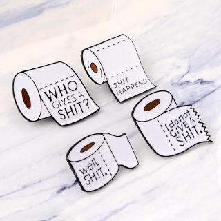 Funny toilet paper enamel pins