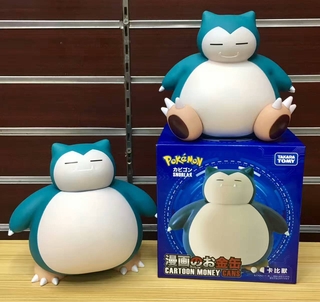 Pocket Monster Pokemon Snorlax Piggy Bank Saving Pot Kabigon Anime Action Figure Model Doll Toy Gift for Children