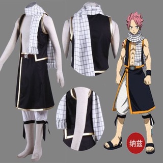 Fairy Tail Natsu Long Scarf Dragneel Anime Cosplay Costume White