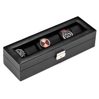 6 Slots Grid Watch Display Box Jewelry Storage Organizer Case locked Watch Display Box (4)