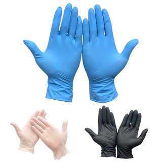 Surgical Disposable Gloves Latex 100pcs Black Synthetic Nitrile Powder Free Gloves S M L