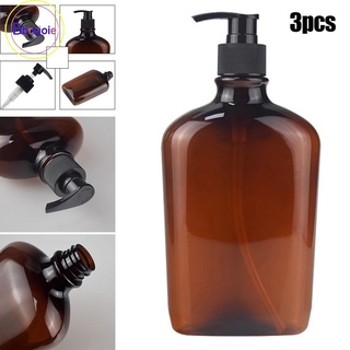 3pcs 500ml Resuable Hand Pump Bathroom Liquid Soap Foam Dispenser Shampoo Empty Bottles Accessories