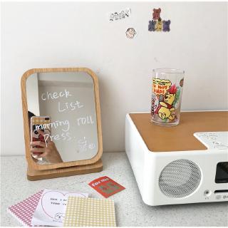 (Cha) South Korea Ins Wind Wooden Makeup Mirror Simple Nordic Wind Wooden Mirror (1)