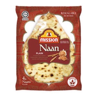 Food & Beverageↂ☫┅[HALAL] Mission Plain Naan/Garlic&Herb Naan Bread 320g