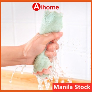 282-【16*28】Kitchen Dishwashing Cloth Doublelayer Thickened Cleaning Towel Absorbent Cloth Dish Towel