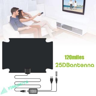 YI Flat HDTV 120 Miles Range Digital Indoor Amplified TV Antenna w/Signal Amplifier