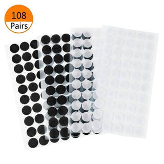 108 pairs Velcro Dots 1.6cm Diameter Sewing Sticky Back Coins Hook Loop self Adhesive for Classroom