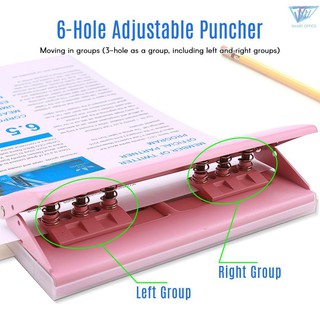 Adjustable 6-Hole Desktop Punch Puncher for A4 A5 A6 B7