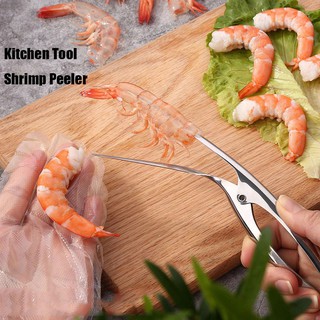 Kitchen Shrimp Peeler Stainless Steel Prawn Peeling Tool Shrimp Lobster Seafood Deveiner Tools
