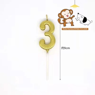 Number Cake Candle gold Smokeless 0-9 Number Birthday Party golden Candle Cake Topper Decoration