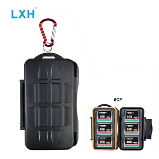 LXH 6 Slots Portable Holder Durable Waterproof Memory Card Storage Case For 6 CF/SD/TF Card Case Com