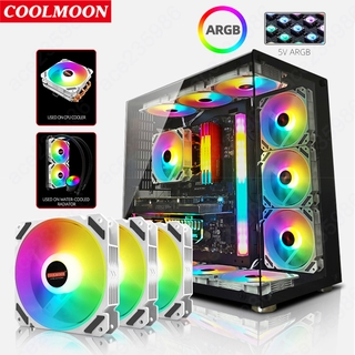 COOLMOON 120mm RGB ARGB Fan Ventilador Ventilateur PWM 4PIN 5V 3PIN Fans for CPU Cooler Water Cooling Computer Chassis