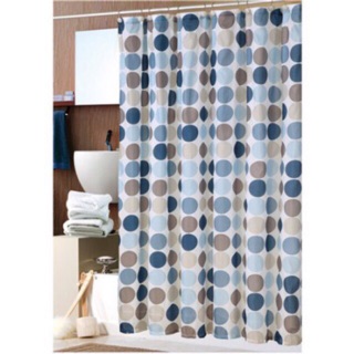 1pc Assorted Design Small Shower Curtain & Hook Set 71" x 71"