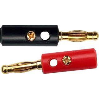 Screw Type 4mm Banana Jack Plug Black and red