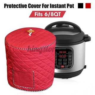【Cover】Dust Proof Cover w/ Large Pocket For 6/8QT Electric Pressure Cooker Instant Pot Color: Black; Red