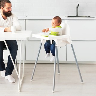 【Ready Stock】❍❣✗Ikea Antilop High Chair with tray, White/Silver - colour
