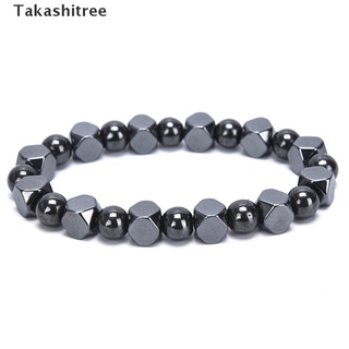 Takashitree/ Magnetic Hematite Black Beads Stretch Health Care Bracelet Men Bangles Jewelry Popular goods