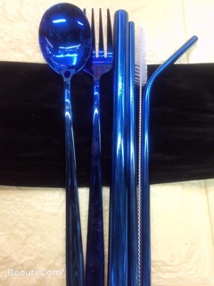 6in1 straws ,spoon and fork set(no to fade) pouch included (3)
