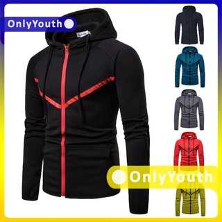 OnlyYouth Korean Fashion Men's Hoodie Hip Hop Men Hoody Pullover Sweatshirt Jacket