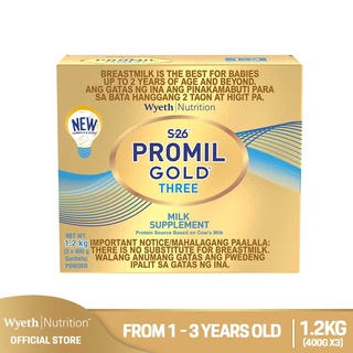 S-26® PROMIL GOLD® THREE Milk Supplement 1-3 Years Old, Box 1.2kg