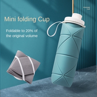 FOURETAW Folding Water Bottle Bpa Free Portable Outdoor Sports Travel Matte Water Bottle Drinking Kettle Silicone Water Cup Outdoor Sports Bottle 600ml Retractable Cup Food Grade Silicone