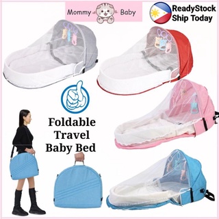 Portable Baby Bed Safety Isolation Multifunctional Outdoor Folding Bed Travel Bed with Mosquito Net