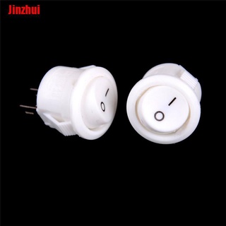 [Jinzhui] 10Pcs 16mm Diameter White Round Boat Rocker Switches Mini 2Pin ON-OFF Switches 3A/250V