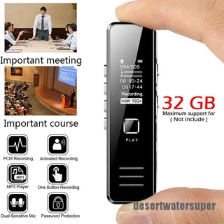TodaySuper USB Audio Sound Recorder Pen 32GB Dictaphone MP3 Player Noise Reduction HD